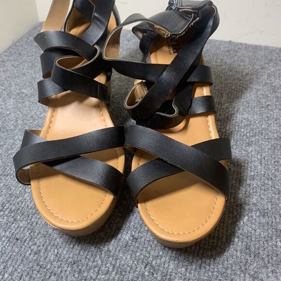 Anna Women’s Sandals Size 9.5 M Style 057–6059 Black Wedge - Picture 10 of 10